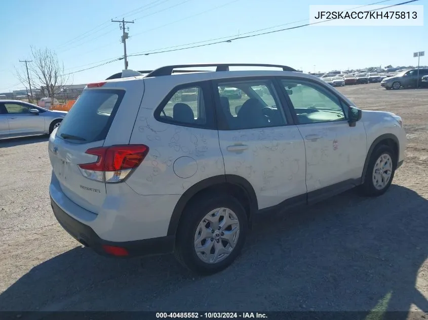 2019 Subaru Forester VIN: JF2SKACC7KH475813 Lot: 40485552