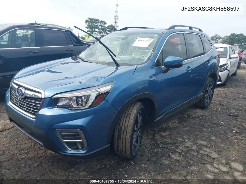 2019 Subaru Forester Limited VIN: JF2SKASC8KH568597 Lot: 40487755