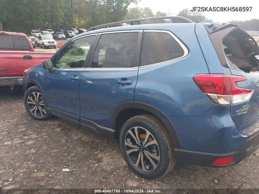 2019 Subaru Forester Limited VIN: JF2SKASC8KH568597 Lot: 40487755