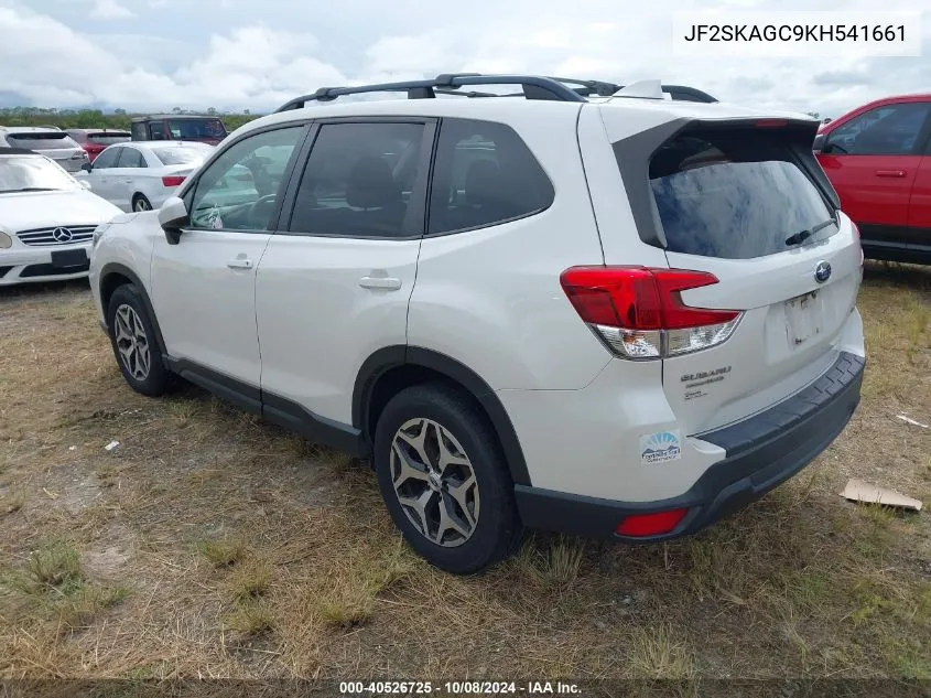 2019 Subaru Forester Premium VIN: JF2SKAGC9KH541661 Lot: 40526725