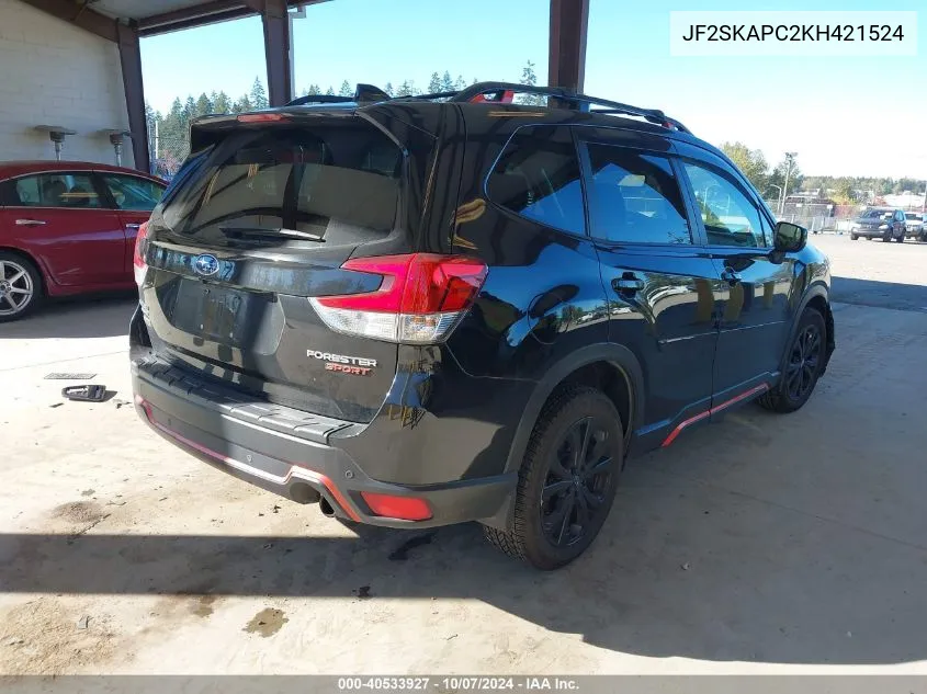 2019 Subaru Forester Sport VIN: JF2SKAPC2KH421524 Lot: 40533927