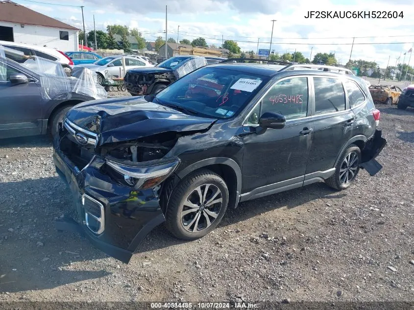 2019 Subaru Forester Limited VIN: JF2SKAUC6KH522604 Lot: 40534485