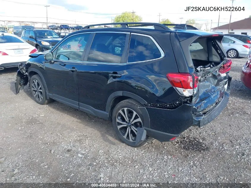 2019 Subaru Forester Limited VIN: JF2SKAUC6KH522604 Lot: 40534485