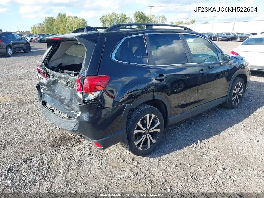 2019 Subaru Forester Limited VIN: JF2SKAUC6KH522604 Lot: 40534485