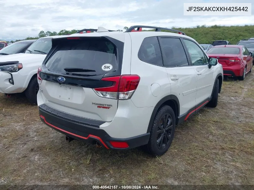 2019 Subaru Forester Sport VIN: JF2SKAKCXKH425442 Lot: 40542157