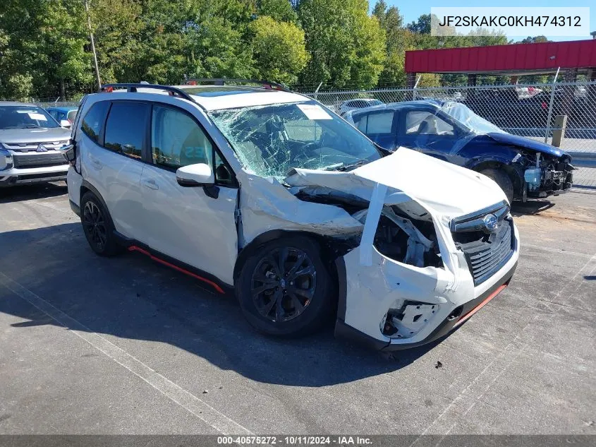 2019 Subaru Forester Sport VIN: JF2SKAKC0KH474312 Lot: 40575272