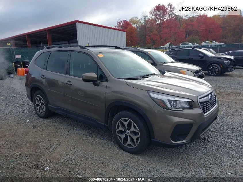 2019 Subaru Forester Premium VIN: JF2SKAGC7KH429862 Lot: 40670204