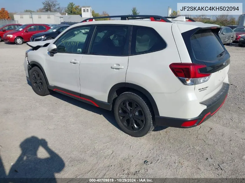 2019 Subaru Forester Sport VIN: JF2SKAKC4KH502094 Lot: 40709819