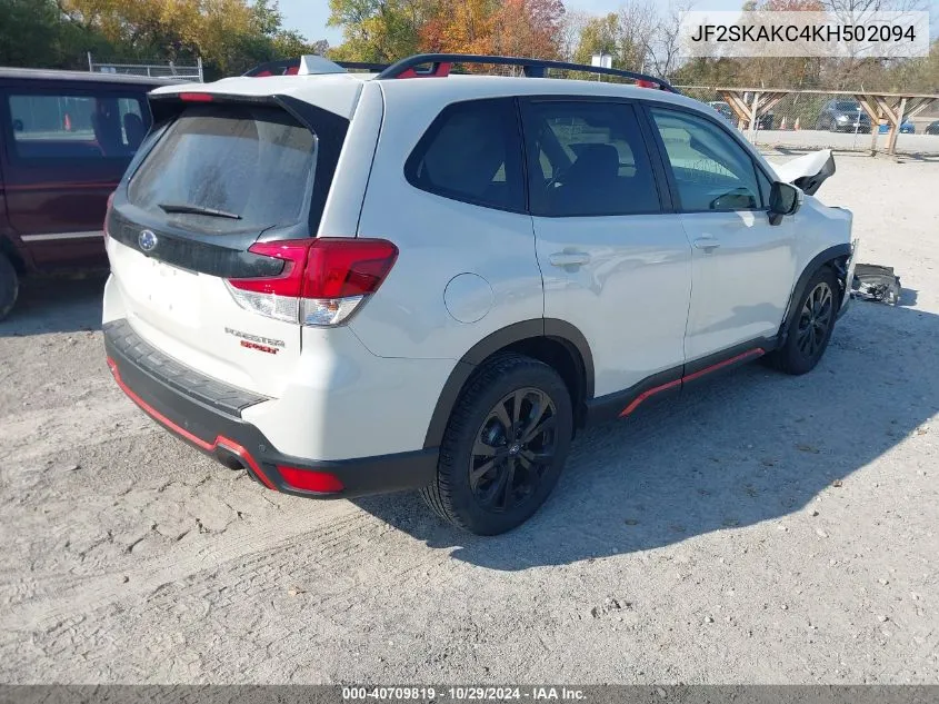 2019 Subaru Forester Sport VIN: JF2SKAKC4KH502094 Lot: 40709819