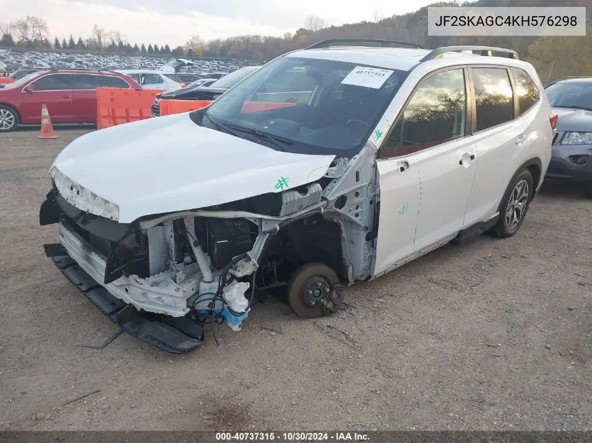 2019 Subaru Forester Premium VIN: JF2SKAGC4KH576298 Lot: 40737315