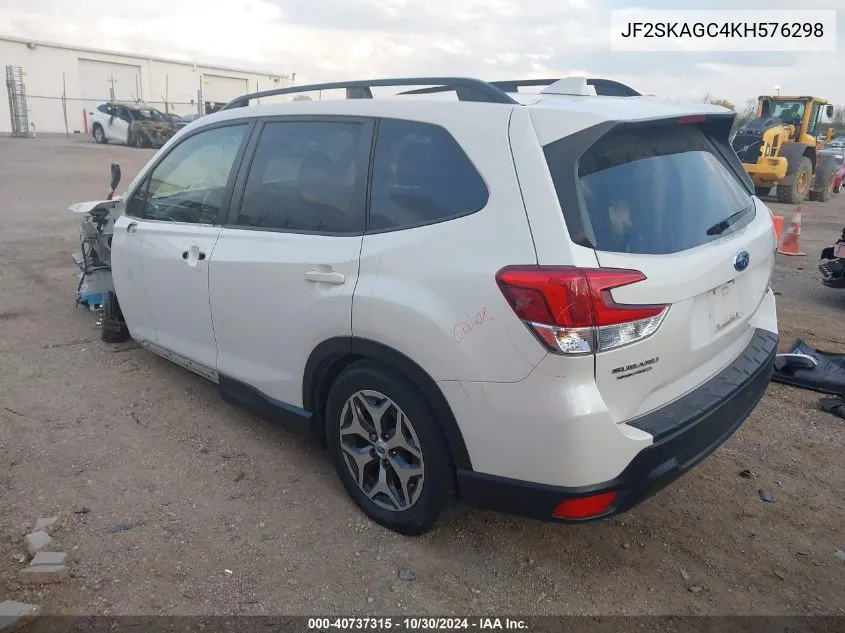 2019 Subaru Forester Premium VIN: JF2SKAGC4KH576298 Lot: 40737315