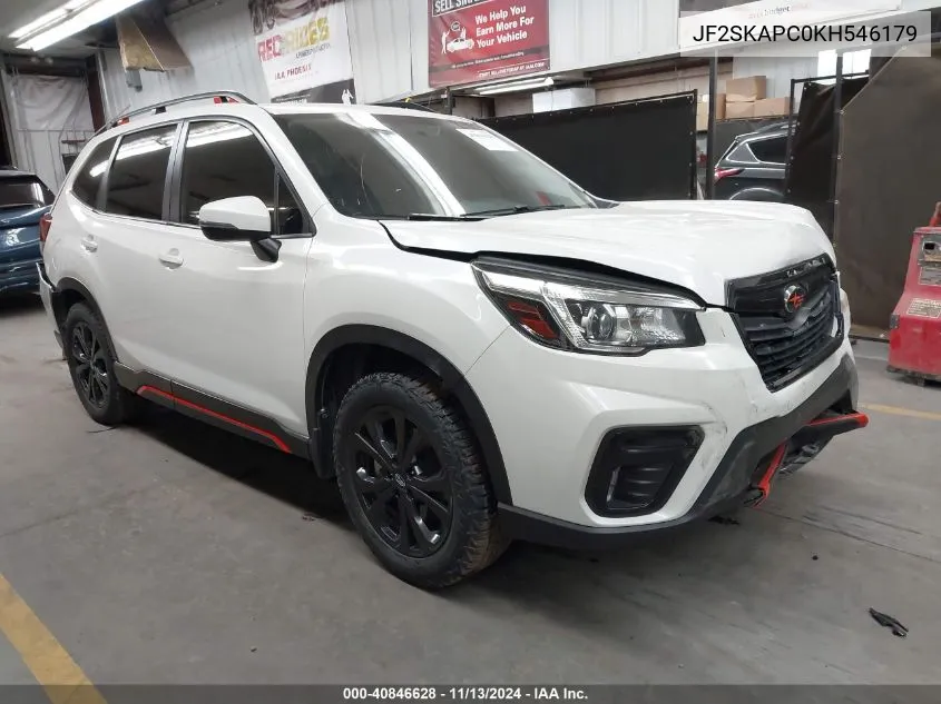 2019 Subaru Forester Sport VIN: JF2SKAPC0KH546179 Lot: 40846628