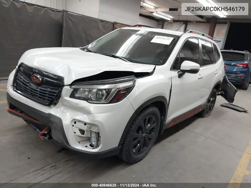 2019 Subaru Forester Sport VIN: JF2SKAPC0KH546179 Lot: 40846628