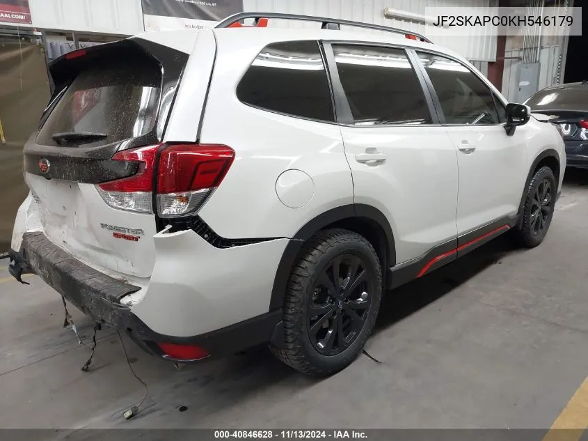 2019 Subaru Forester Sport VIN: JF2SKAPC0KH546179 Lot: 40846628