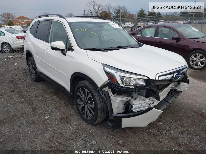 2019 Subaru Forester Limited VIN: JF2SKAUC5KH543363 Lot: 40889064