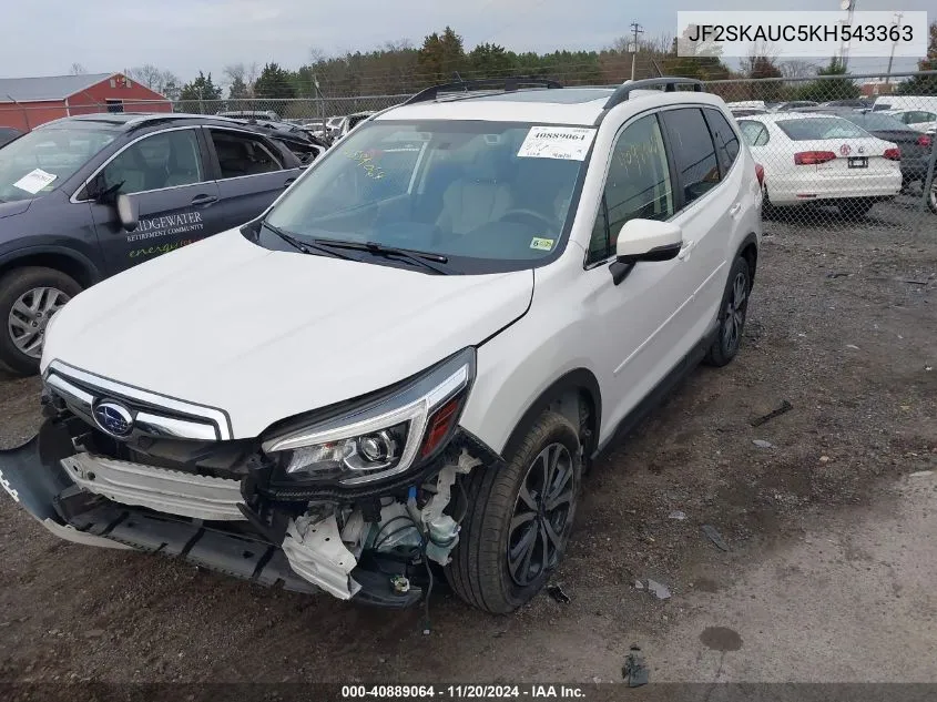 2019 Subaru Forester Limited VIN: JF2SKAUC5KH543363 Lot: 40889064