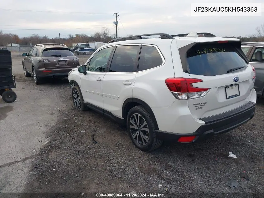 2019 Subaru Forester Limited VIN: JF2SKAUC5KH543363 Lot: 40889064