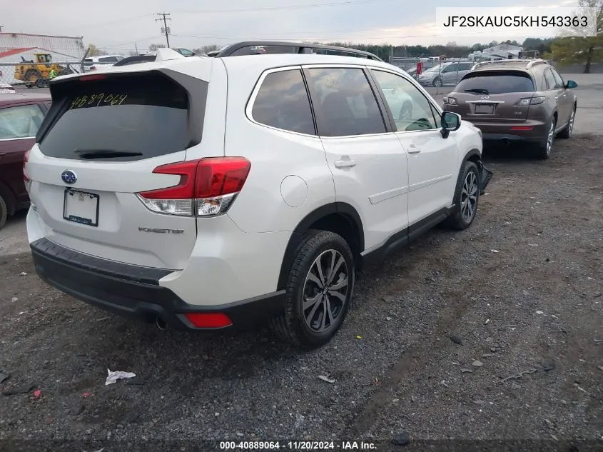 2019 Subaru Forester Limited VIN: JF2SKAUC5KH543363 Lot: 40889064