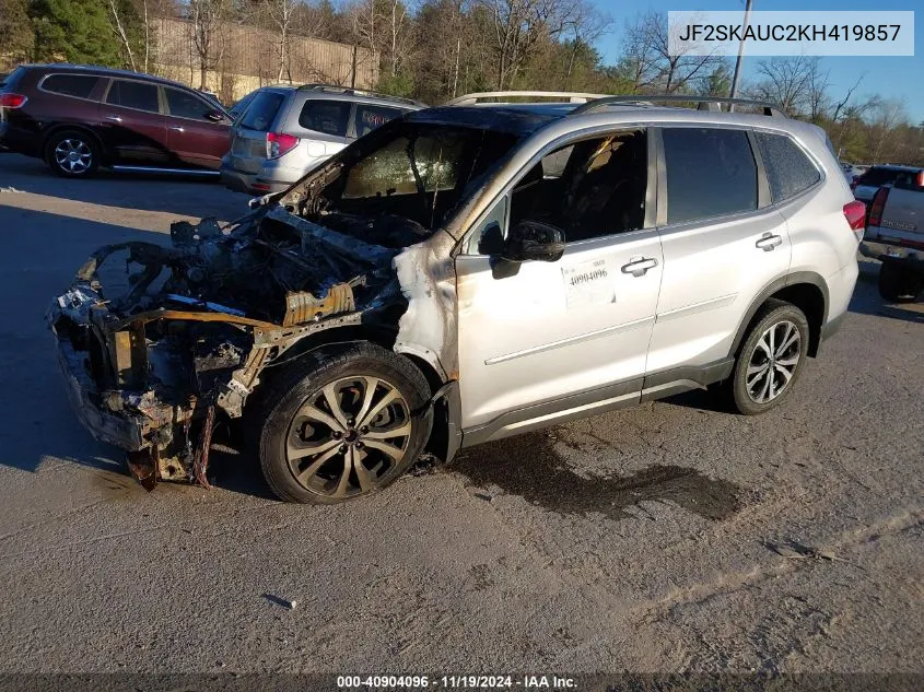 2019 Subaru Forester Limited VIN: JF2SKAUC2KH419857 Lot: 40904096