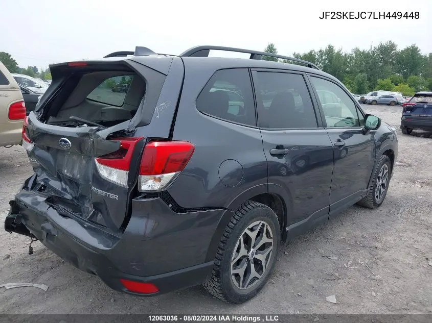 2020 Subaru Forester VIN: JF2SKEJC7LH449448 Lot: 12063036