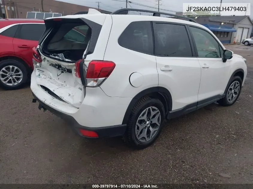 2020 Subaru Forester Premium VIN: JF2SKAGC3LH479403 Lot: 39797914