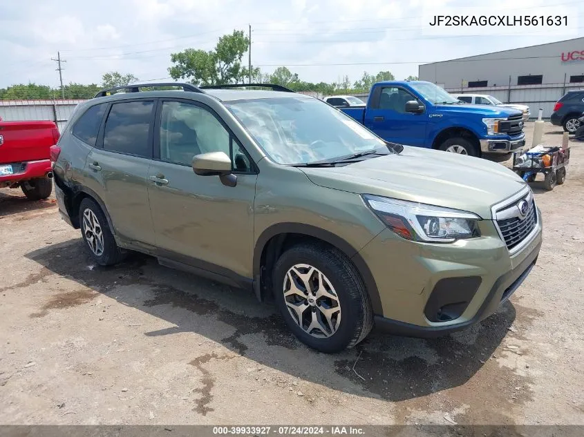 2020 Subaru Forester Premium VIN: JF2SKAGCXLH561631 Lot: 39933927