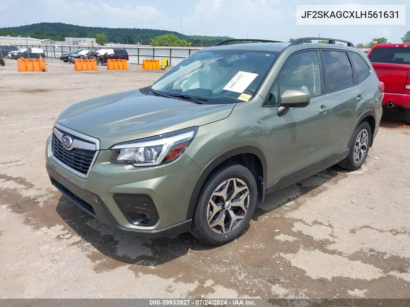 2020 Subaru Forester Premium VIN: JF2SKAGCXLH561631 Lot: 39933927