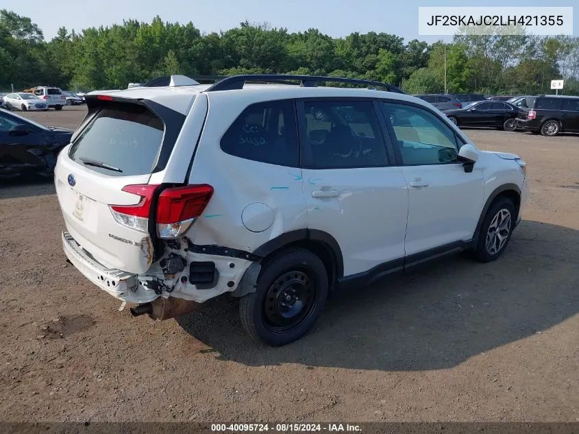 2020 Subaru Forester Premium VIN: JF2SKAJC2LH421355 Lot: 40095724