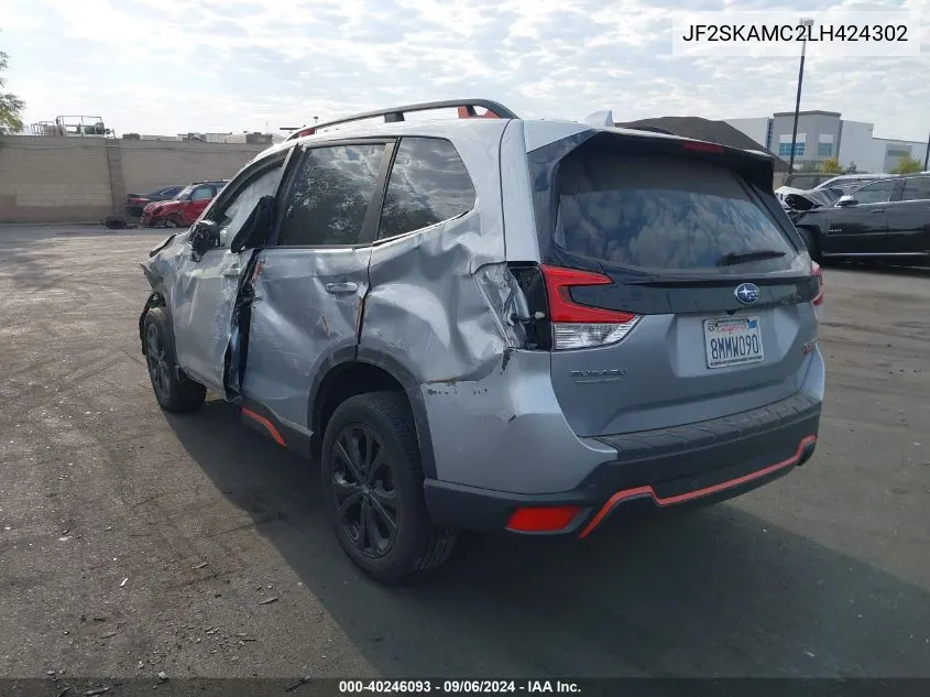 2020 Subaru Forester Sport VIN: JF2SKAMC2LH424302 Lot: 40246093