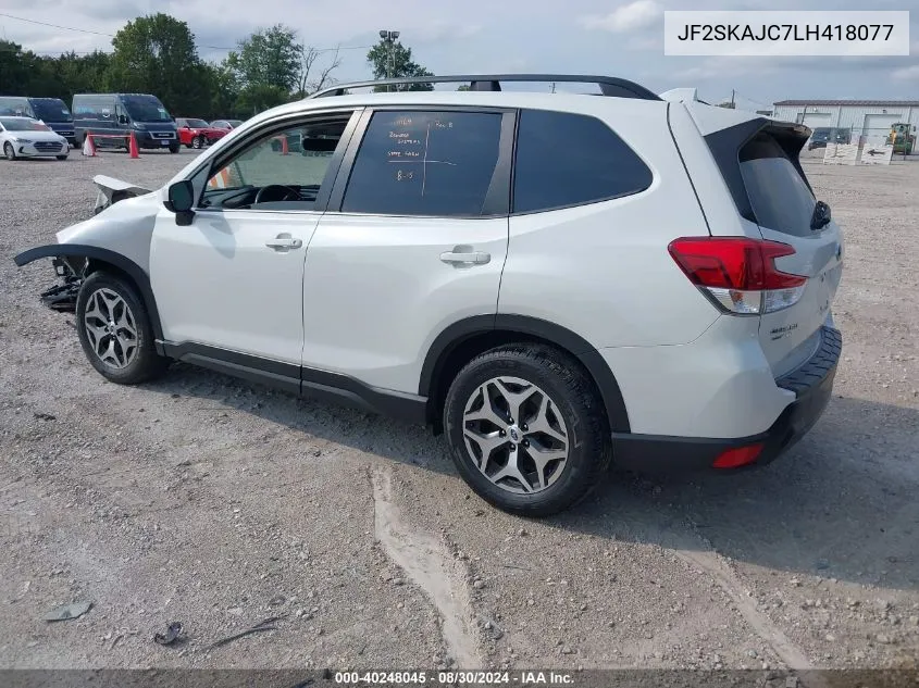 2020 Subaru Forester Premium VIN: JF2SKAJC7LH418077 Lot: 40248045