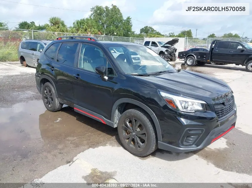 2020 Subaru Forester Sport VIN: JF2SKARC0LH570058 Lot: 40435393