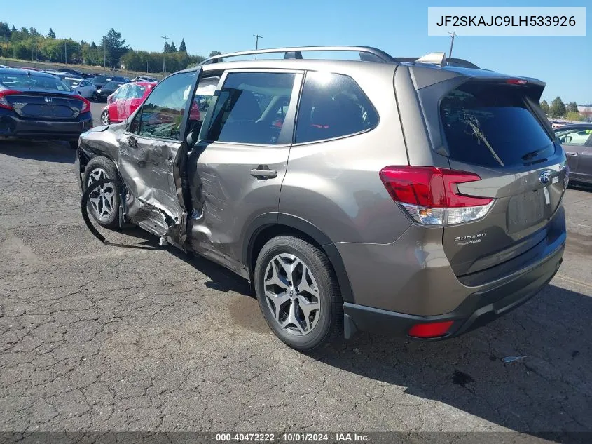 2020 Subaru Forester Premium VIN: JF2SKAJC9LH533926 Lot: 40472222