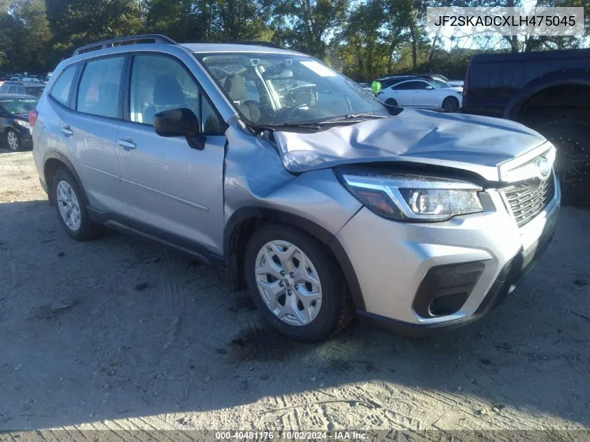 2020 Subaru Forester VIN: JF2SKADCXLH475045 Lot: 40481176