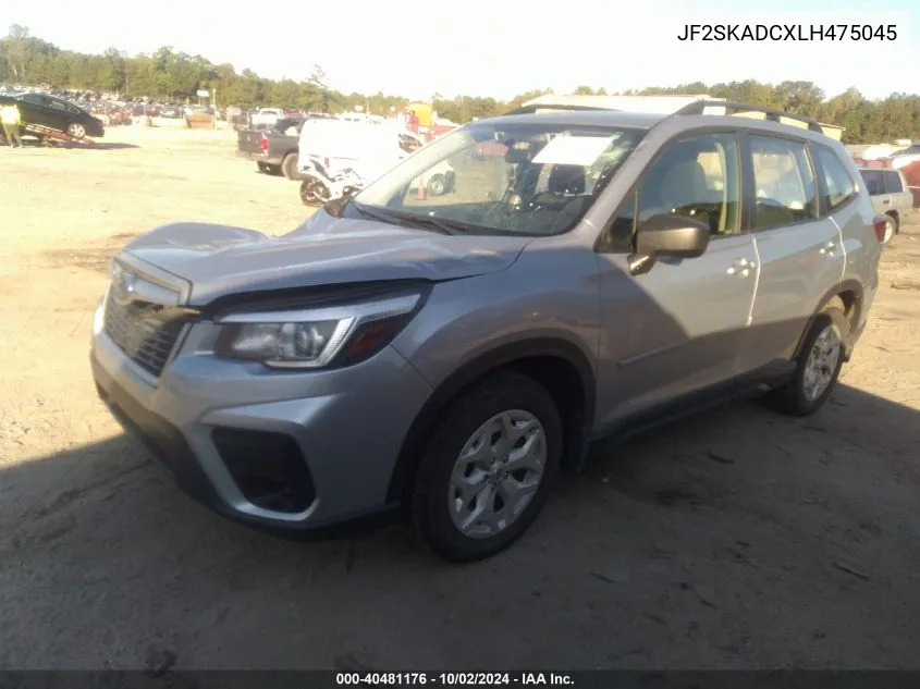 2020 Subaru Forester VIN: JF2SKADCXLH475045 Lot: 40481176