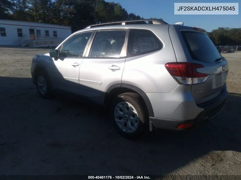 2020 Subaru Forester VIN: JF2SKADCXLH475045 Lot: 40481176