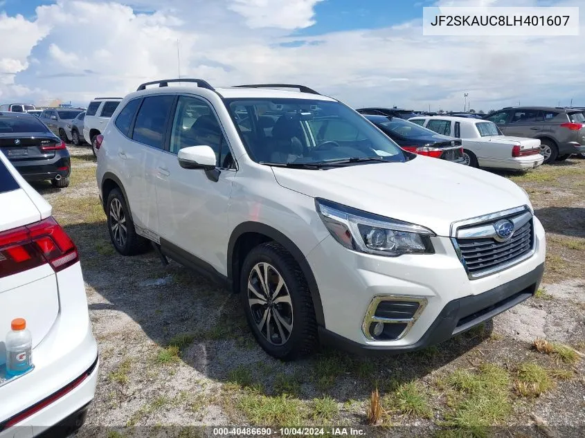 2020 Subaru Forester Limited VIN: JF2SKAUC8LH401607 Lot: 40486690