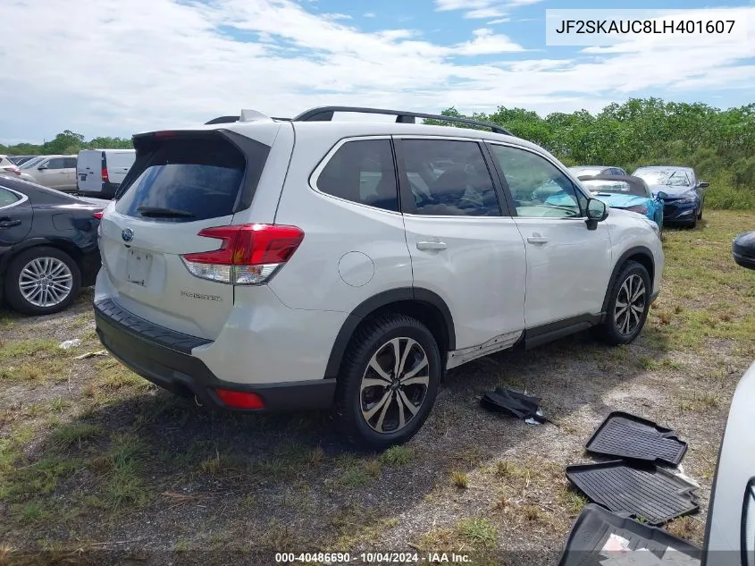 2020 Subaru Forester Limited VIN: JF2SKAUC8LH401607 Lot: 40486690