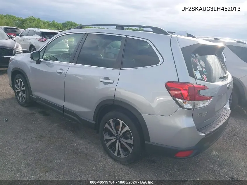 2020 Subaru Forester Limited VIN: JF2SKAUC3LH452013 Lot: 40515784