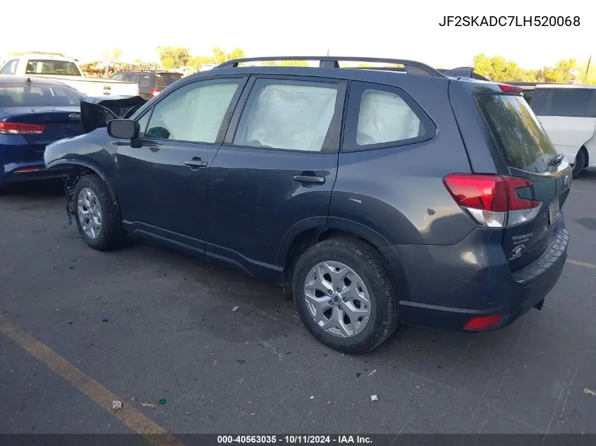 2020 Subaru Forester VIN: JF2SKADC7LH520068 Lot: 40563035