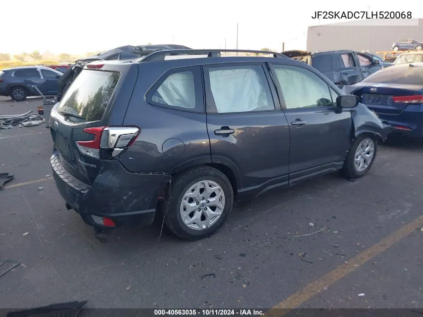 2020 Subaru Forester VIN: JF2SKADC7LH520068 Lot: 40563035