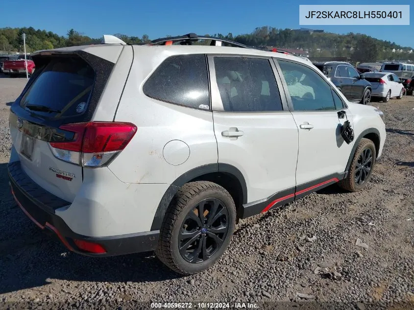 2020 Subaru Forester Sport VIN: JF2SKARC8LH550401 Lot: 40596272