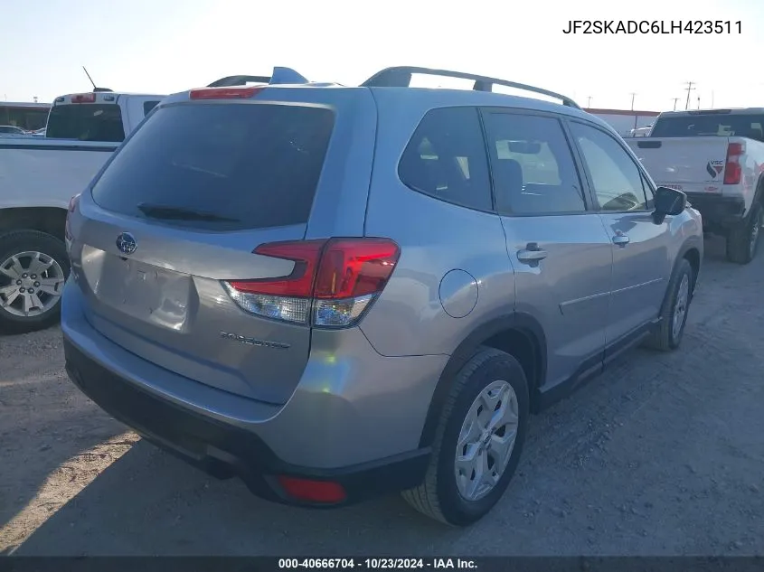 2020 Subaru Forester VIN: JF2SKADC6LH423511 Lot: 40666704