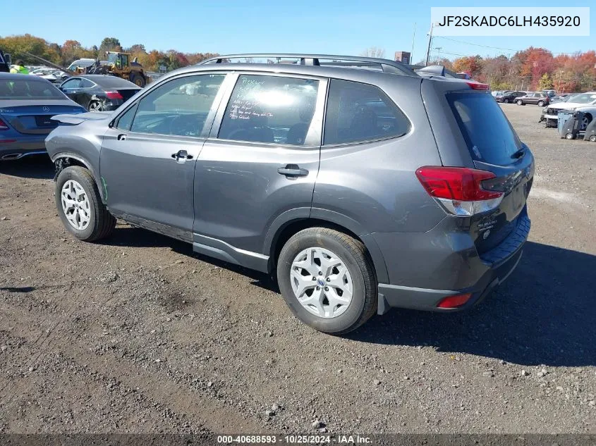 2020 Subaru Forester VIN: JF2SKADC6LH435920 Lot: 40688593