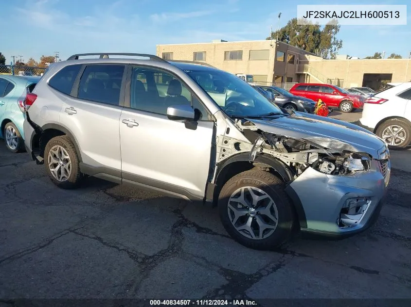 2020 Subaru Forester Premium VIN: JF2SKAJC2LH600513 Lot: 40834507