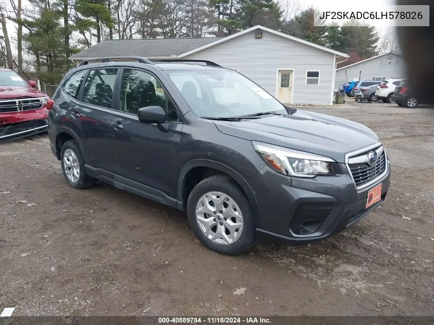 2020 Subaru Forester VIN: JF2SKADC6LH578026 Lot: 40889784