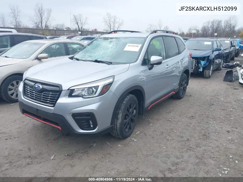 2020 Subaru Forester Sport VIN: JF2SKARCXLH512099 Lot: 40904986