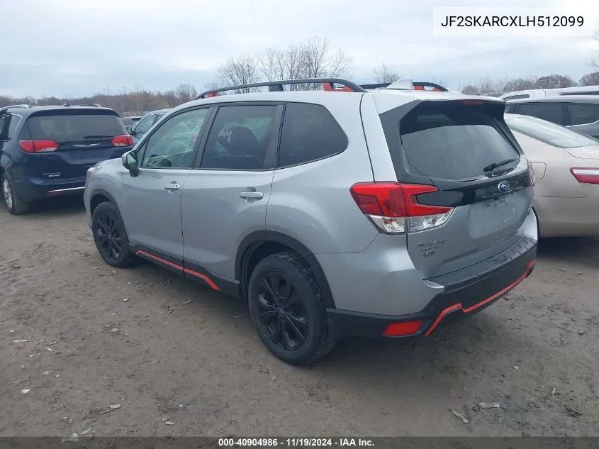 2020 Subaru Forester Sport VIN: JF2SKARCXLH512099 Lot: 40904986