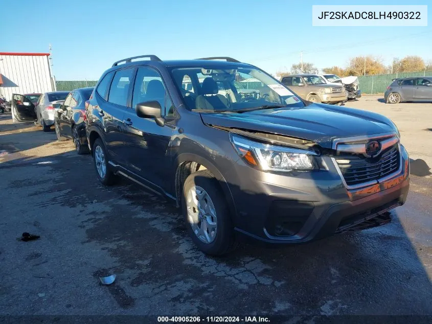 2020 Subaru Forester VIN: JF2SKADC8LH490322 Lot: 40905206