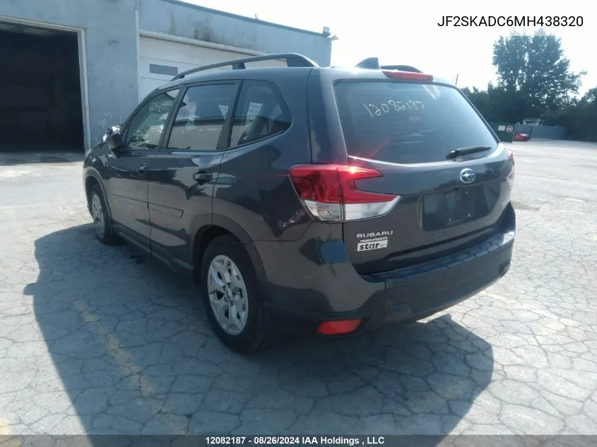 2021 Subaru Forester VIN: JF2SKADC6MH438320 Lot: 12082187