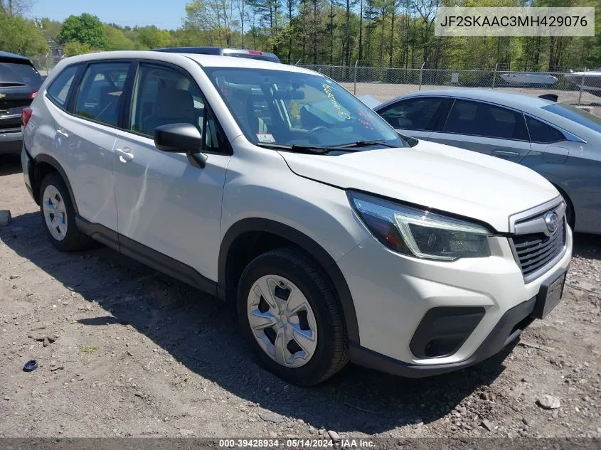 2021 Subaru Forester VIN: JF2SKAAC3MH429076 Lot: 39428934